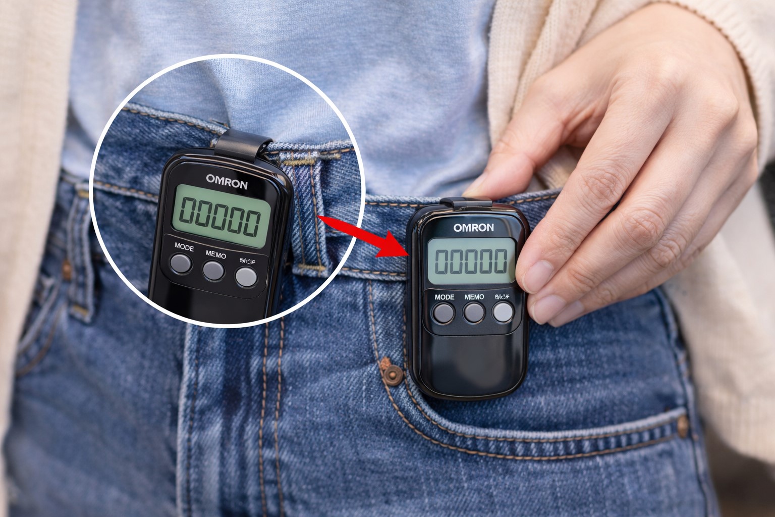 精度を上げる！振り子式万歩計の正しい付け方