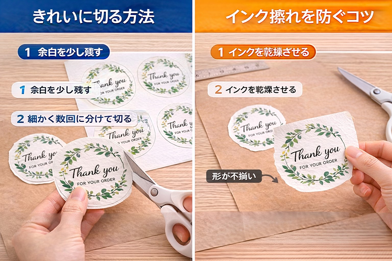 綺麗に切る方法とインク擦れを防ぐコツ