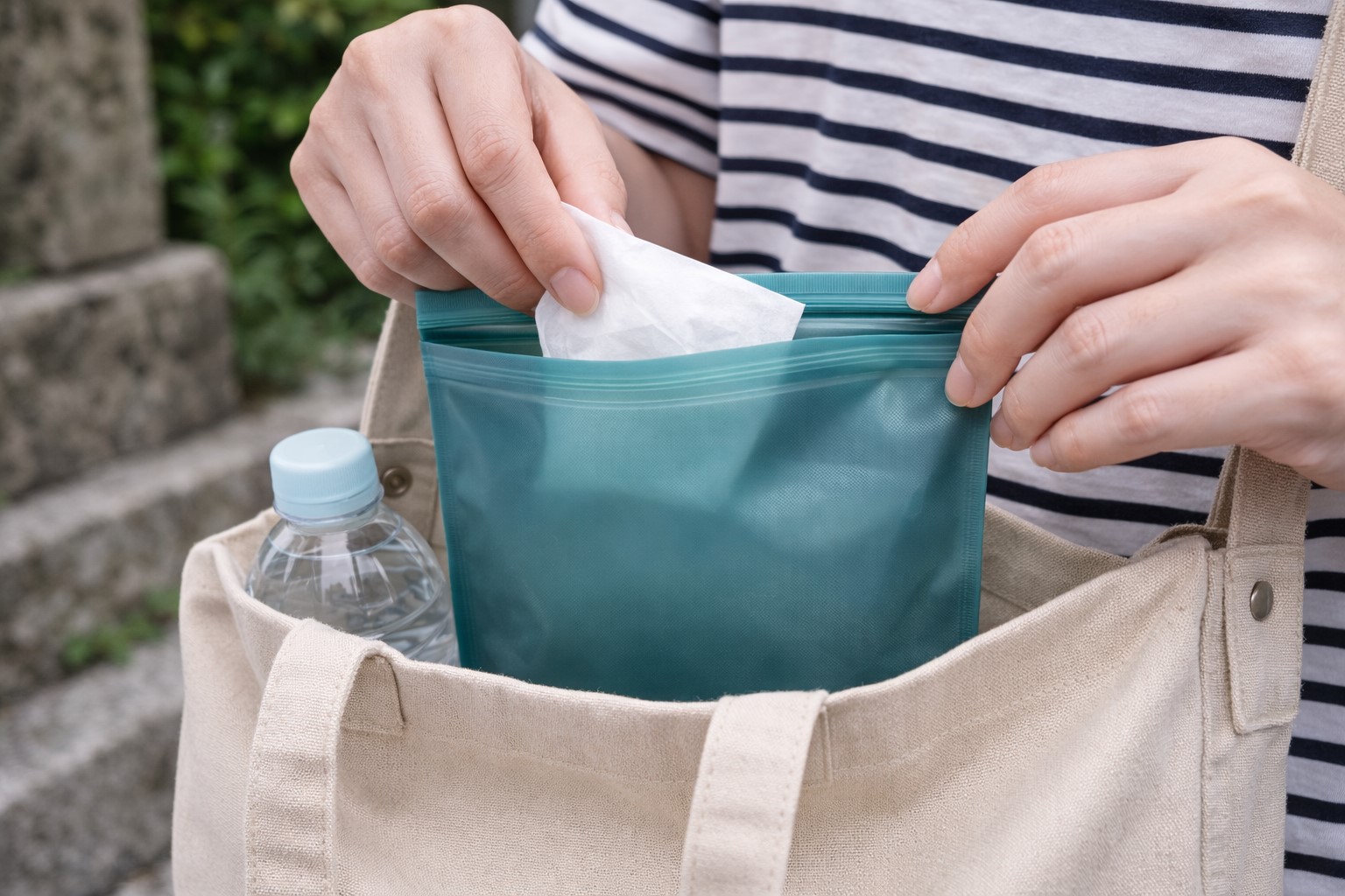 ニオイを隠す色付きジップ袋の活用