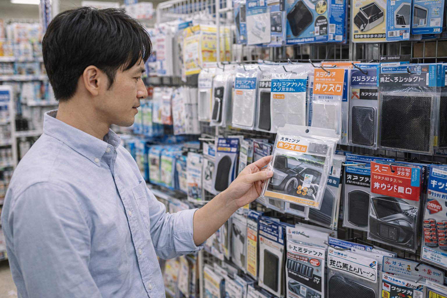 売り場は日用品やカー用品コーナー
