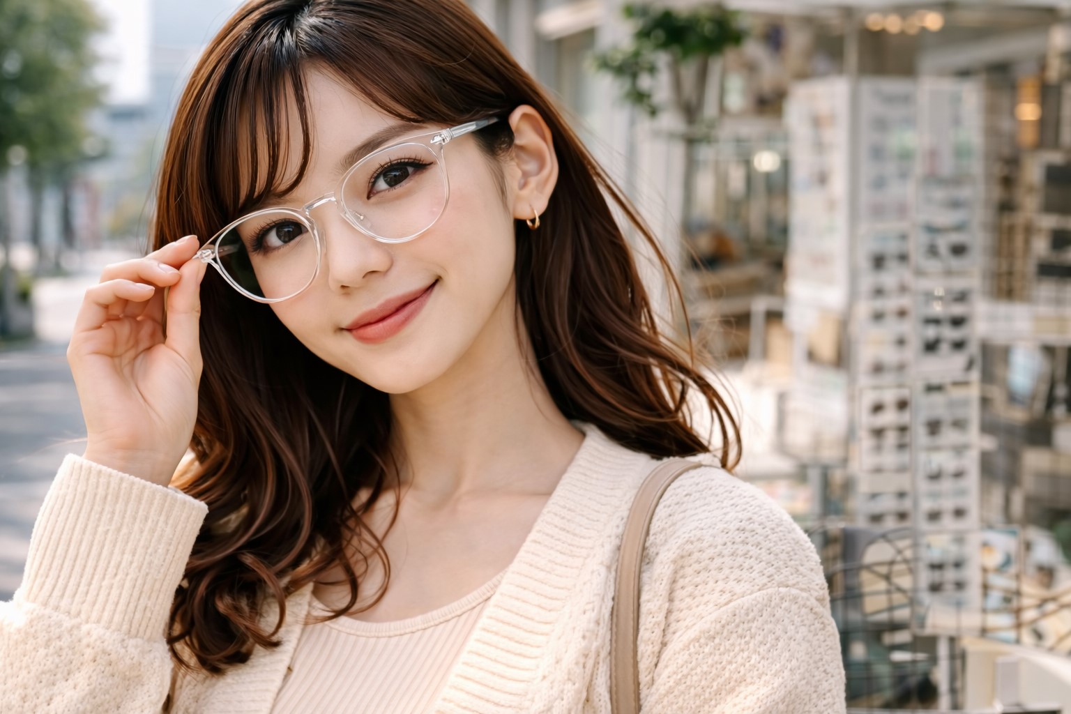 抜け感が出るクリアフレームも人気