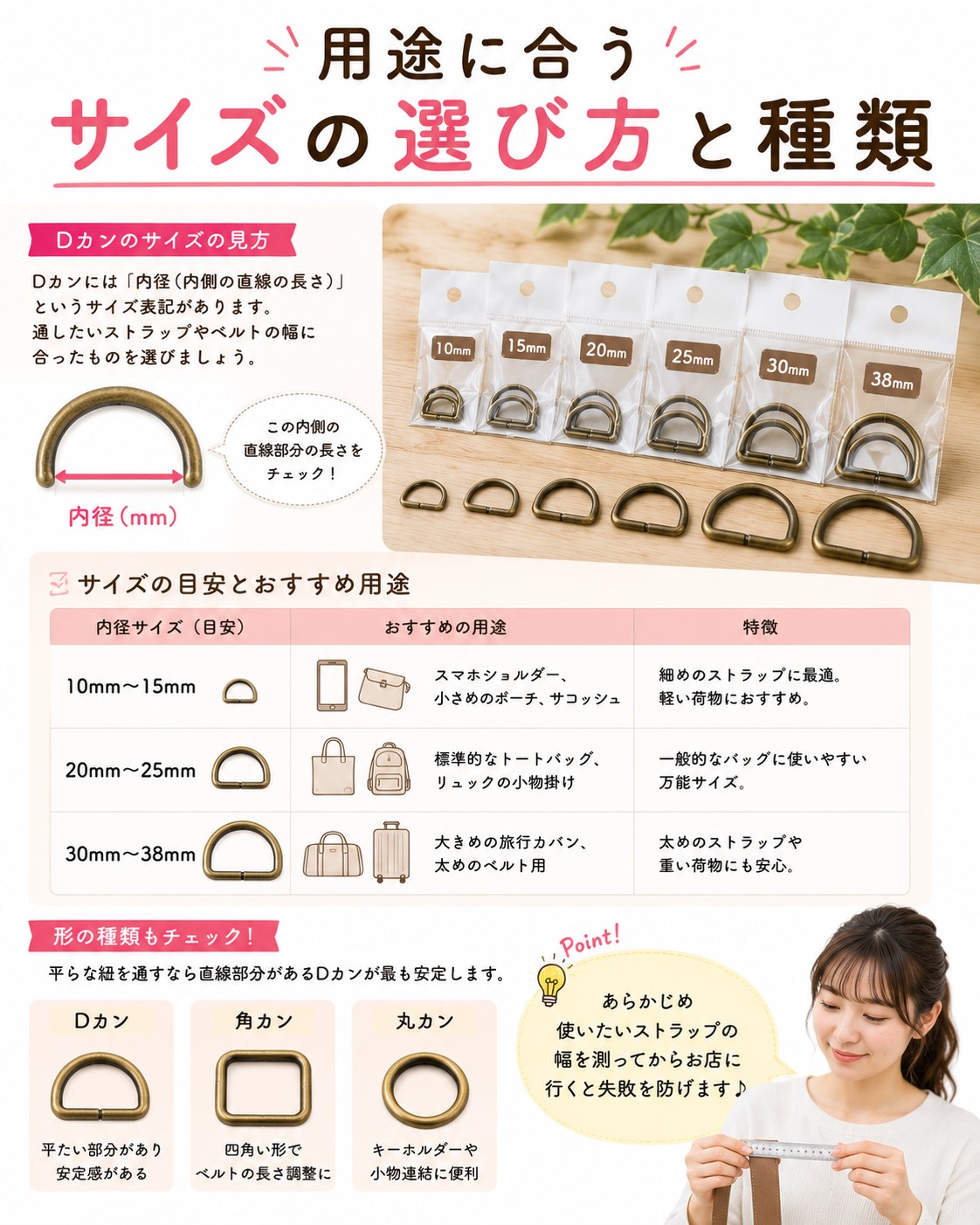 用途に合うサイズの選び方と種類