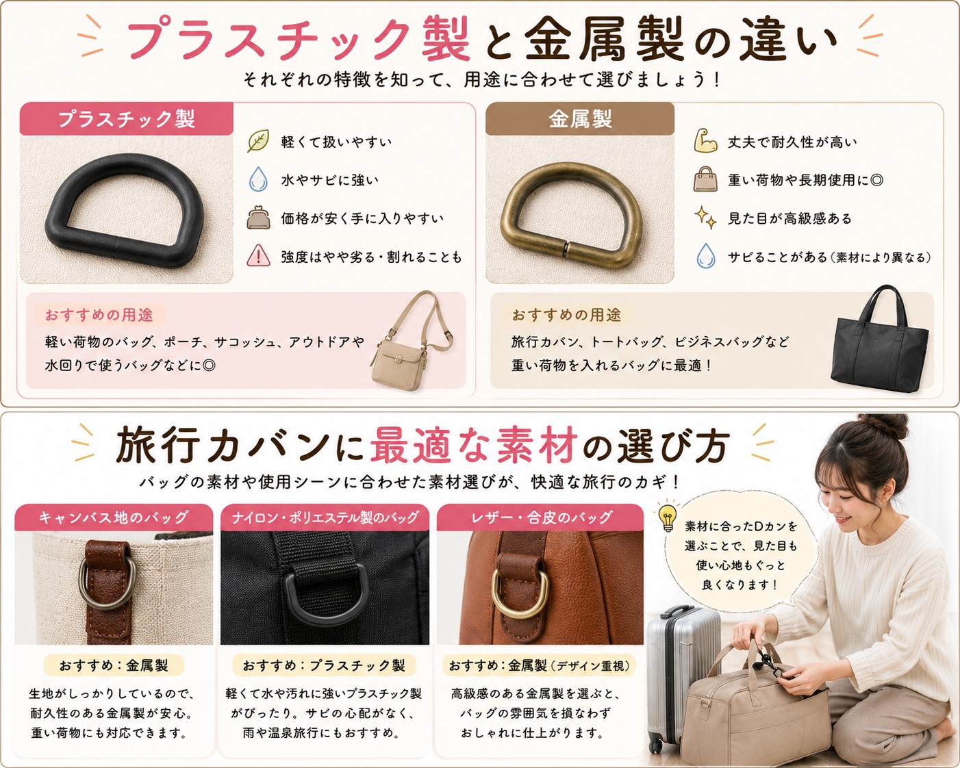 プラスチック製と金属製の違い