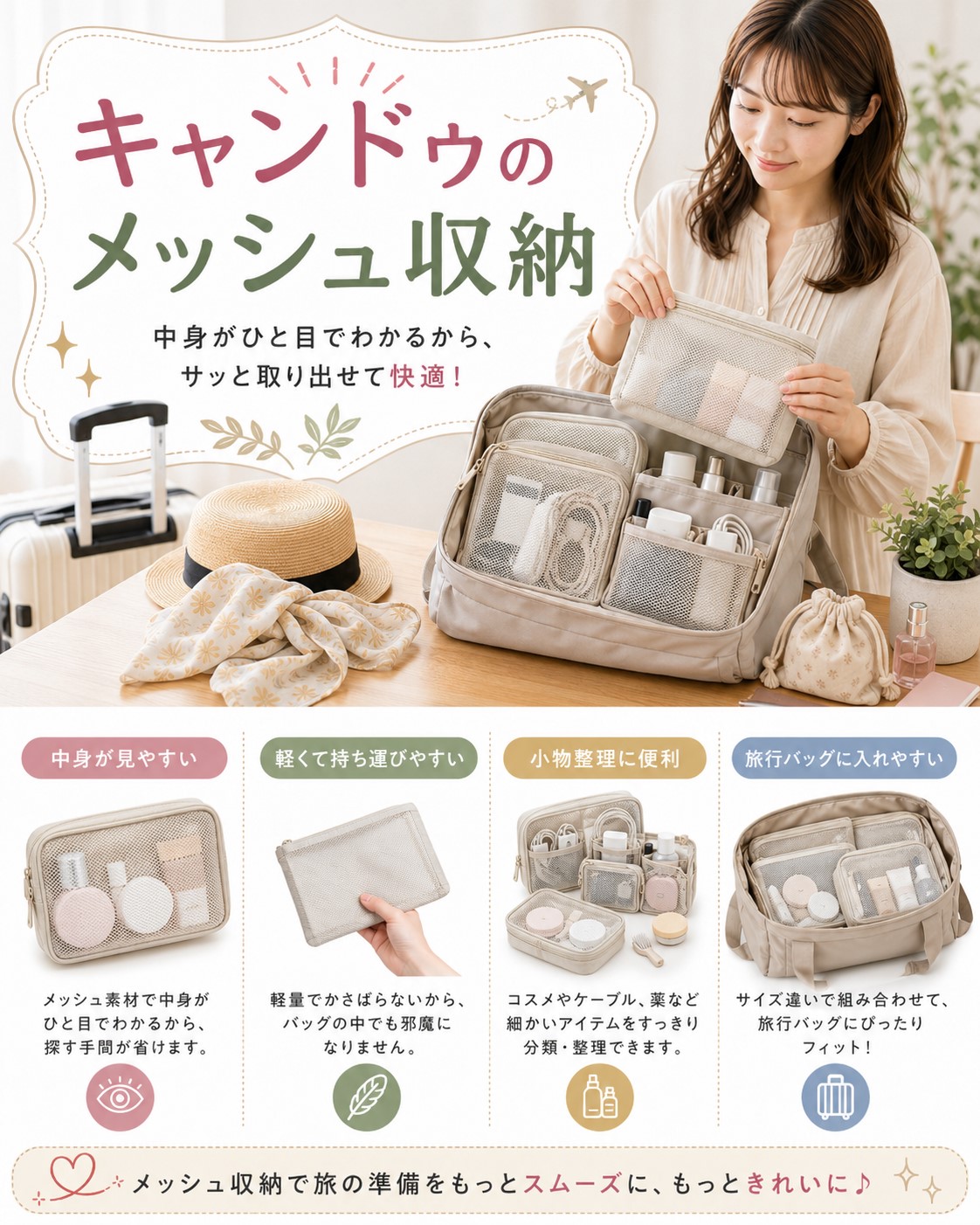 キャンドゥのメッシュ収納