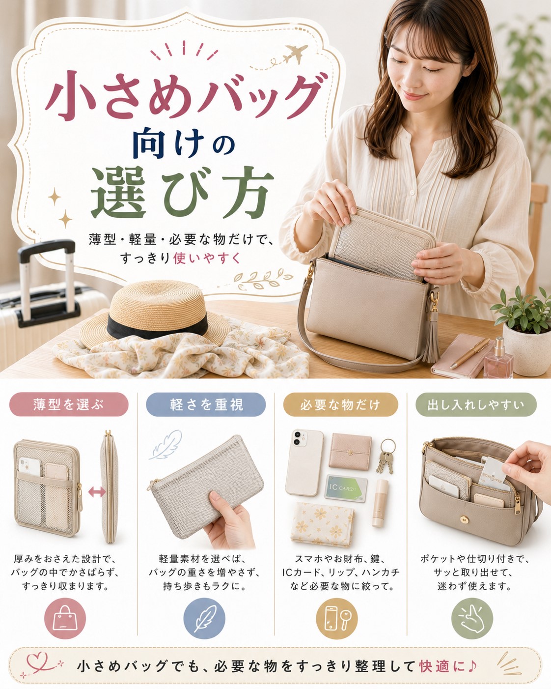 小さめバッグ向けの選び方