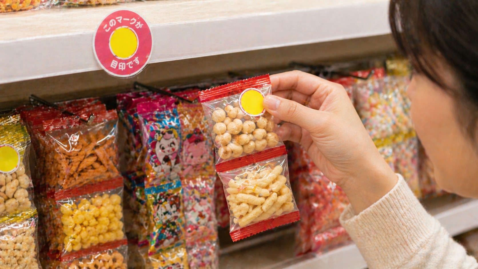 対象商品の目印シールの見分け方