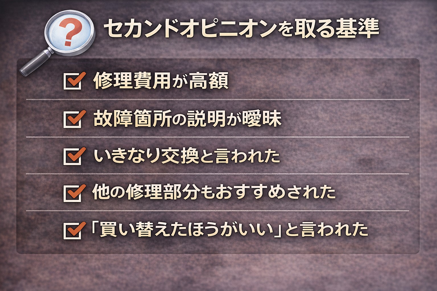 セカンドオピニオンを取る基準