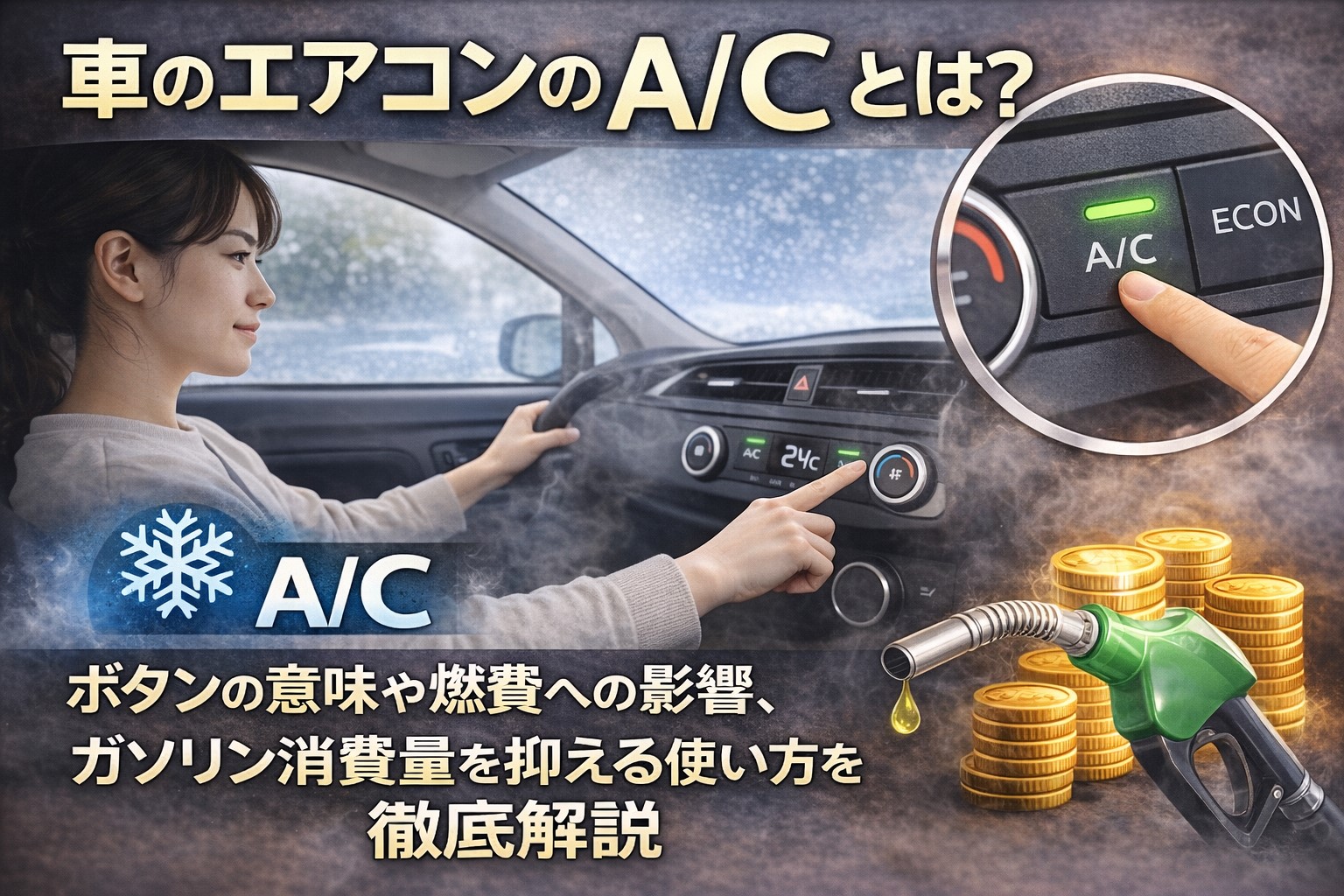 車のエアコンのA/Cとは？ボタンの意味や燃費への影響、ガソリン消費量を抑える使い方を徹底解説