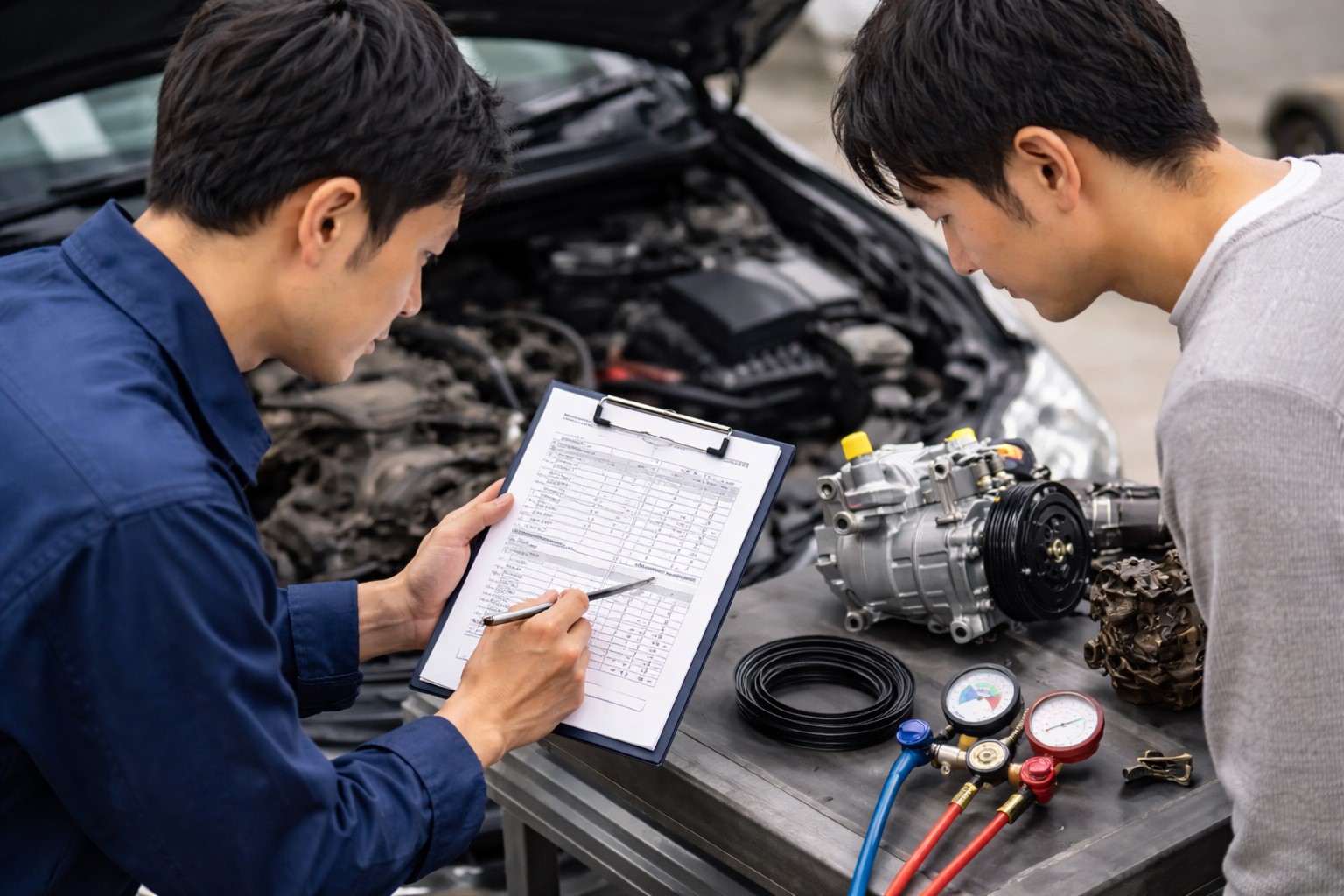 コンプレッサー交換の見積もり確認点