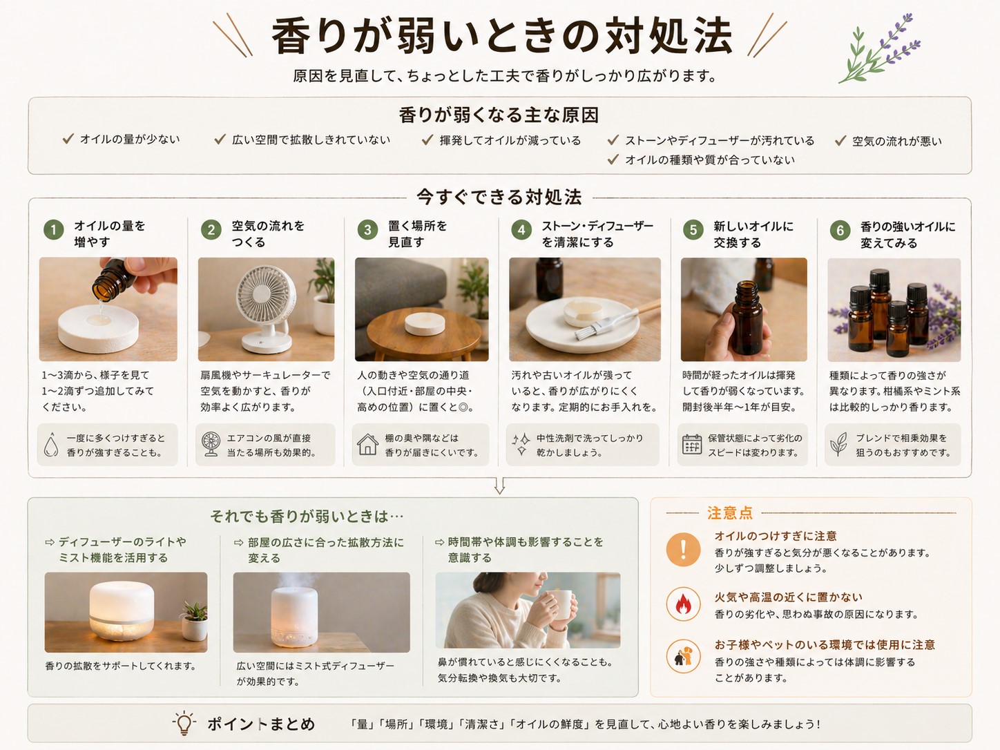 香りが弱いときの対処法