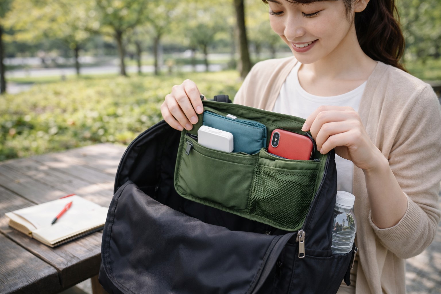 バッグインバッグで収納力アップ