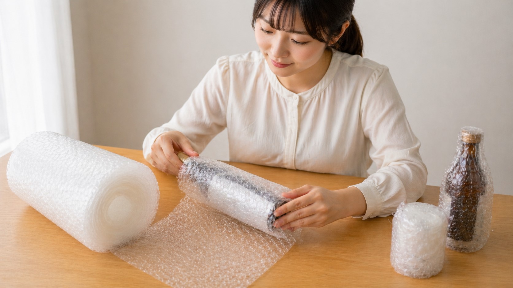 ロールタイプの緩衝材で自由に保護する方法