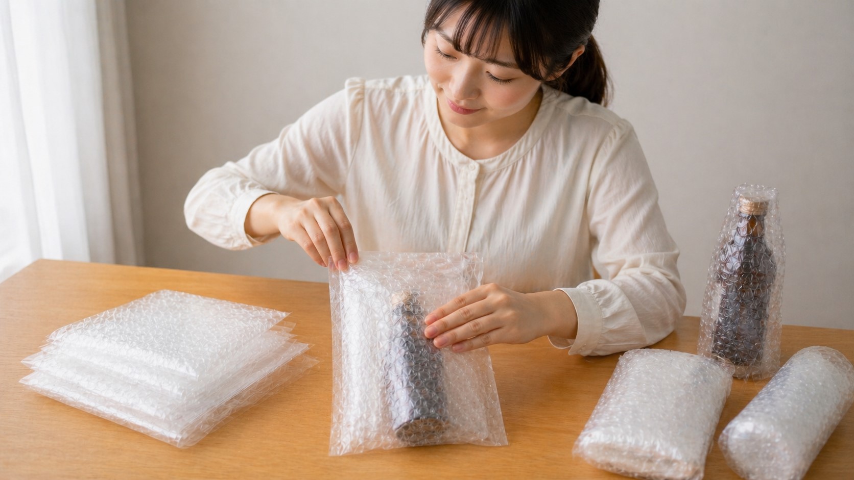 袋タイプの緩衝材で手間なくパッキング