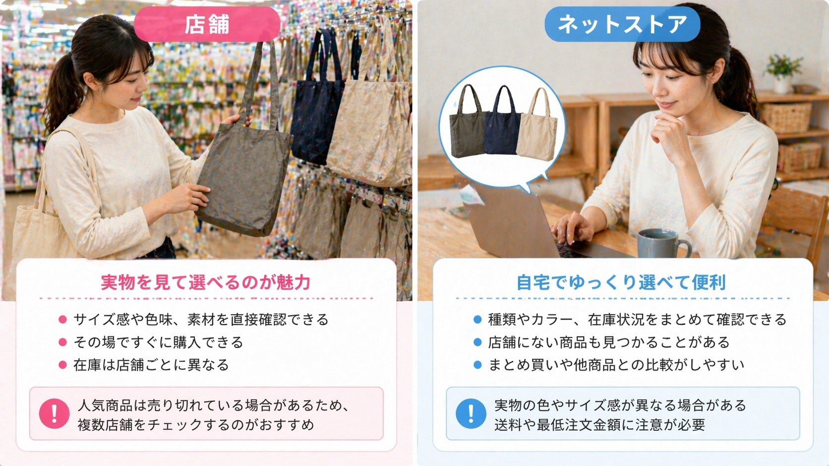 店舗とネットストアの違いと注意点