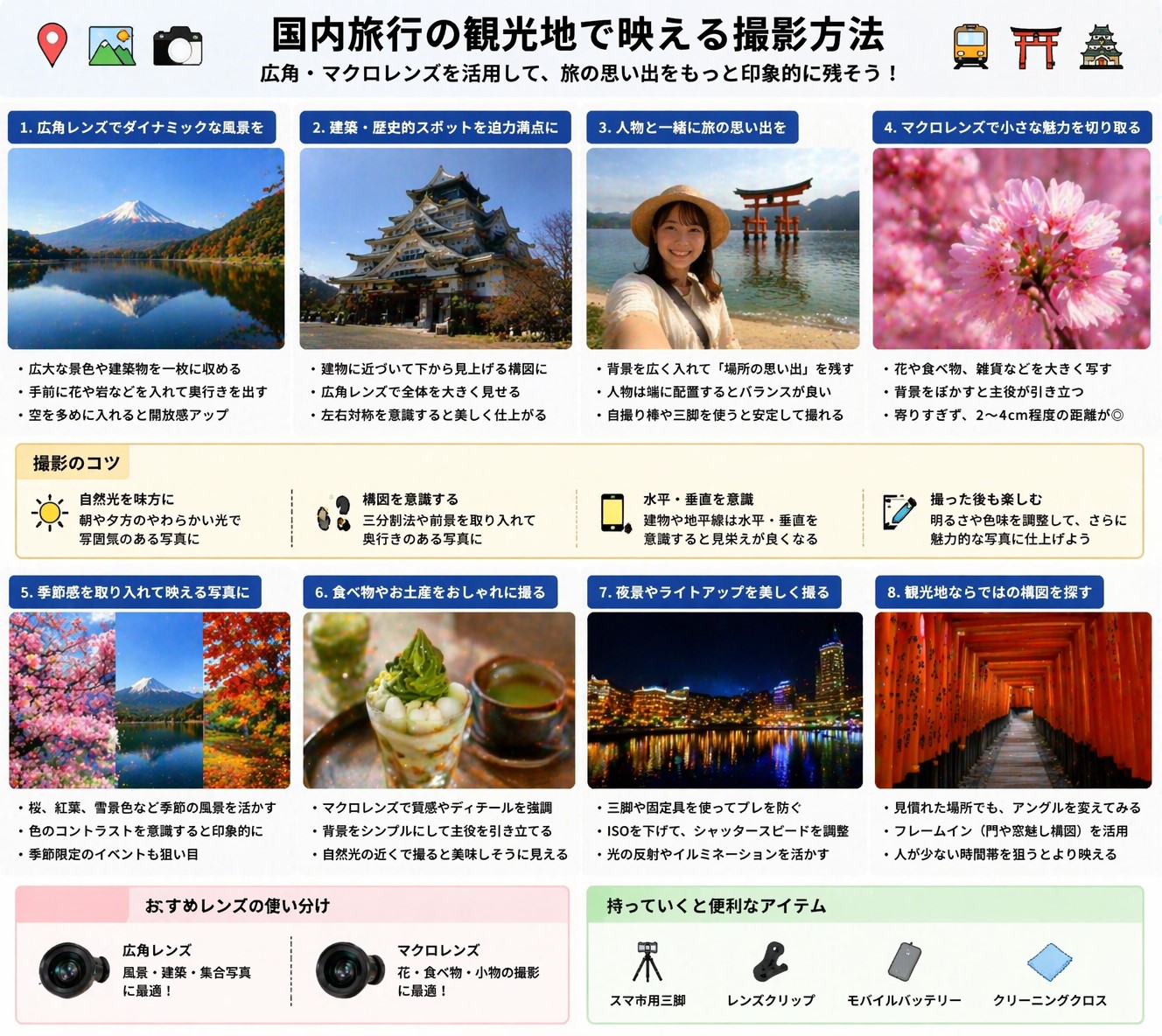 国内旅行の観光地で映える撮影方法