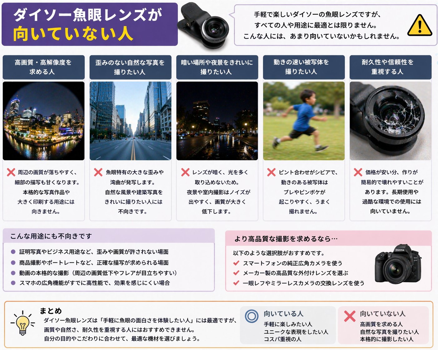 ダイソー魚眼レンズが向いていない人