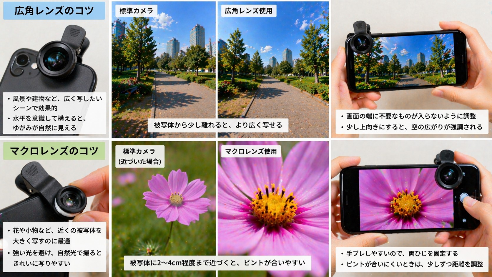 広角やマクロレンズを活用するコツ