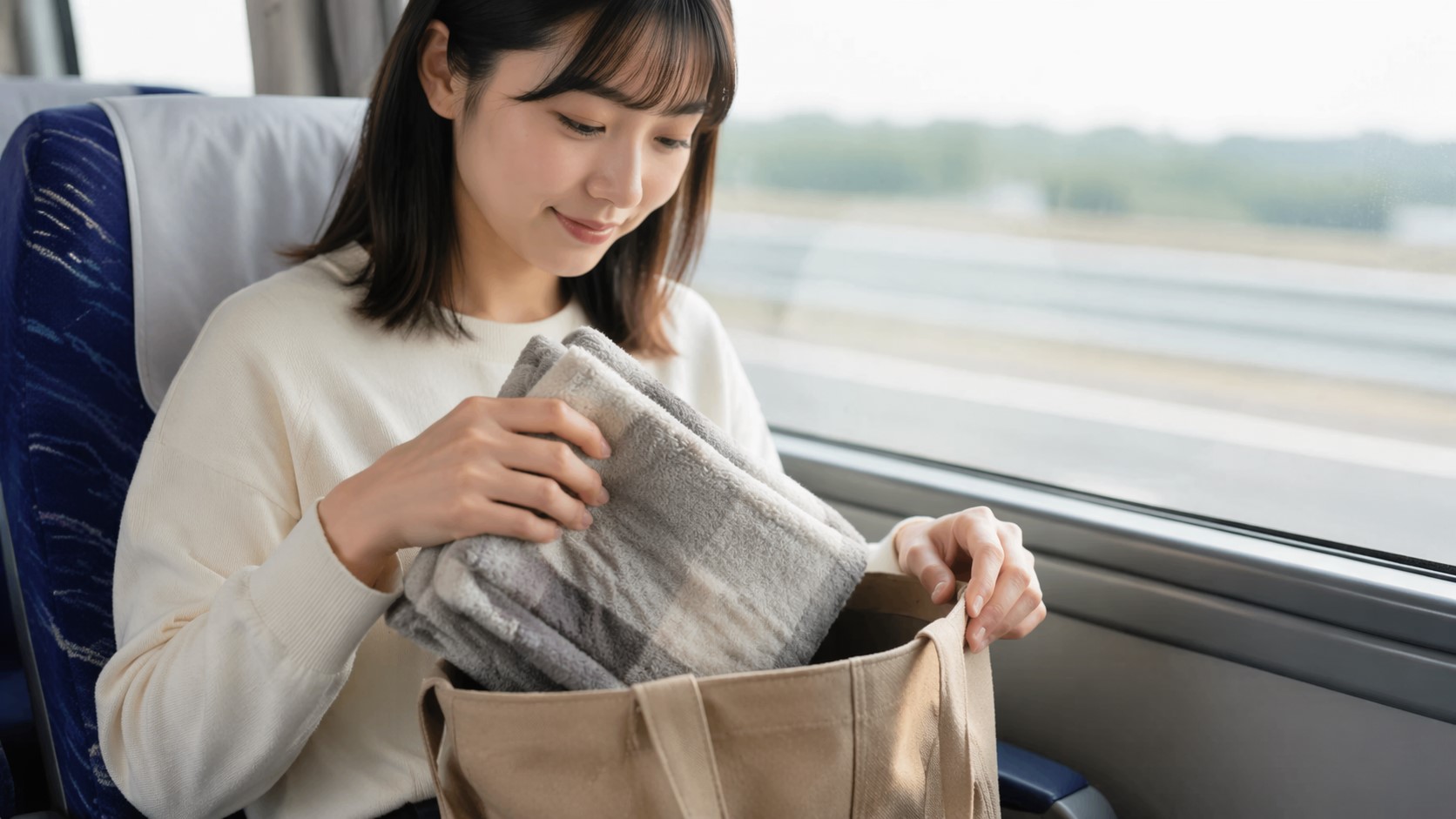 車やバスの移動に最適なコンパクトさ