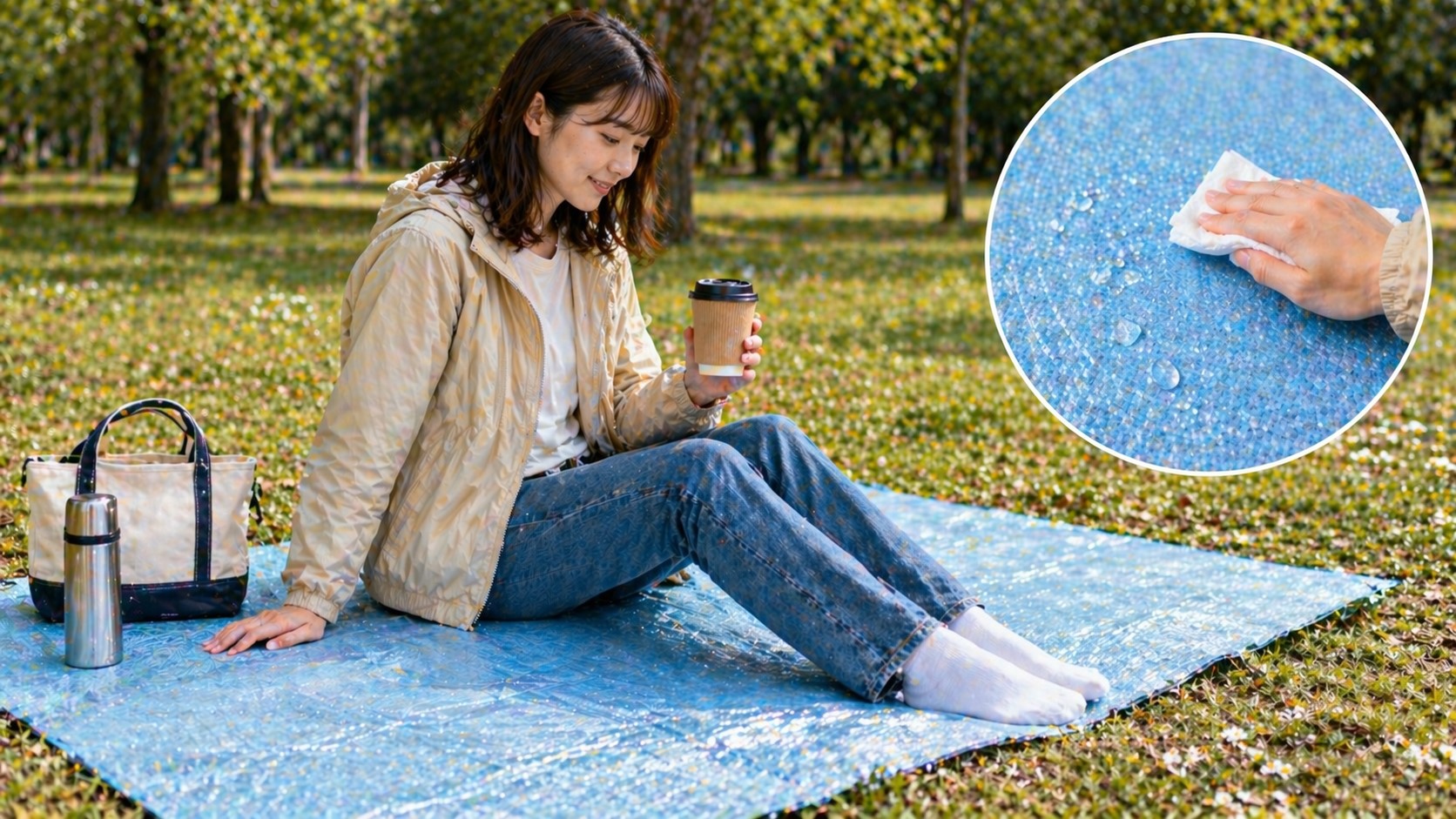 汚れを気にせず使えるポリエチレン素材