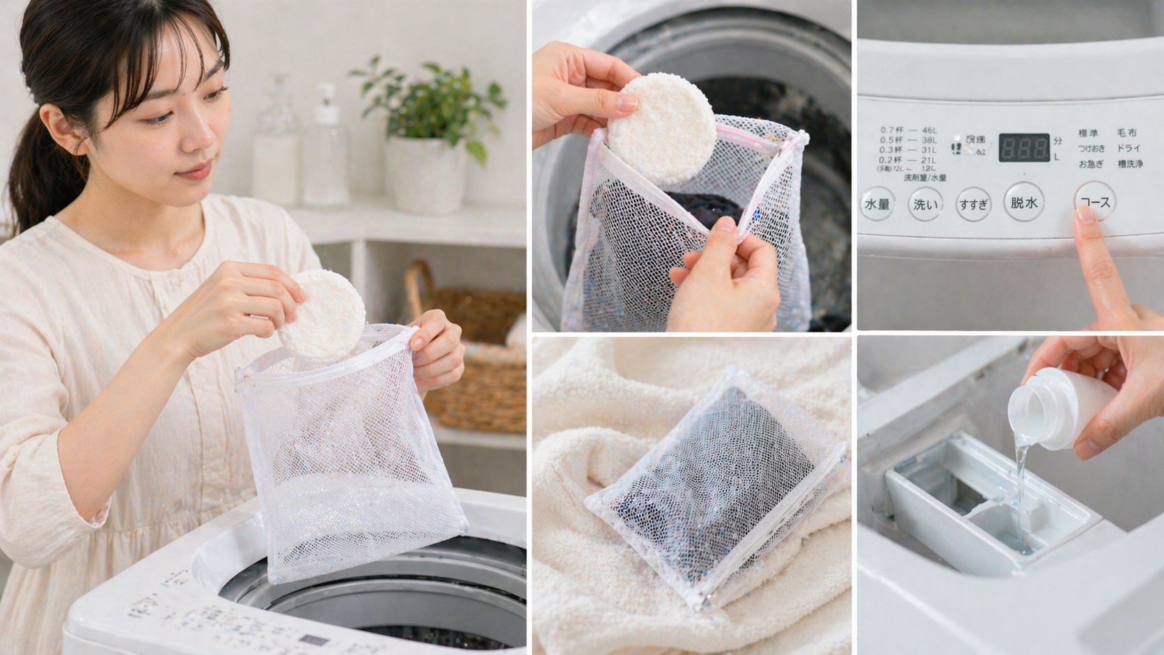 洗濯機で洗う際に気をつける点