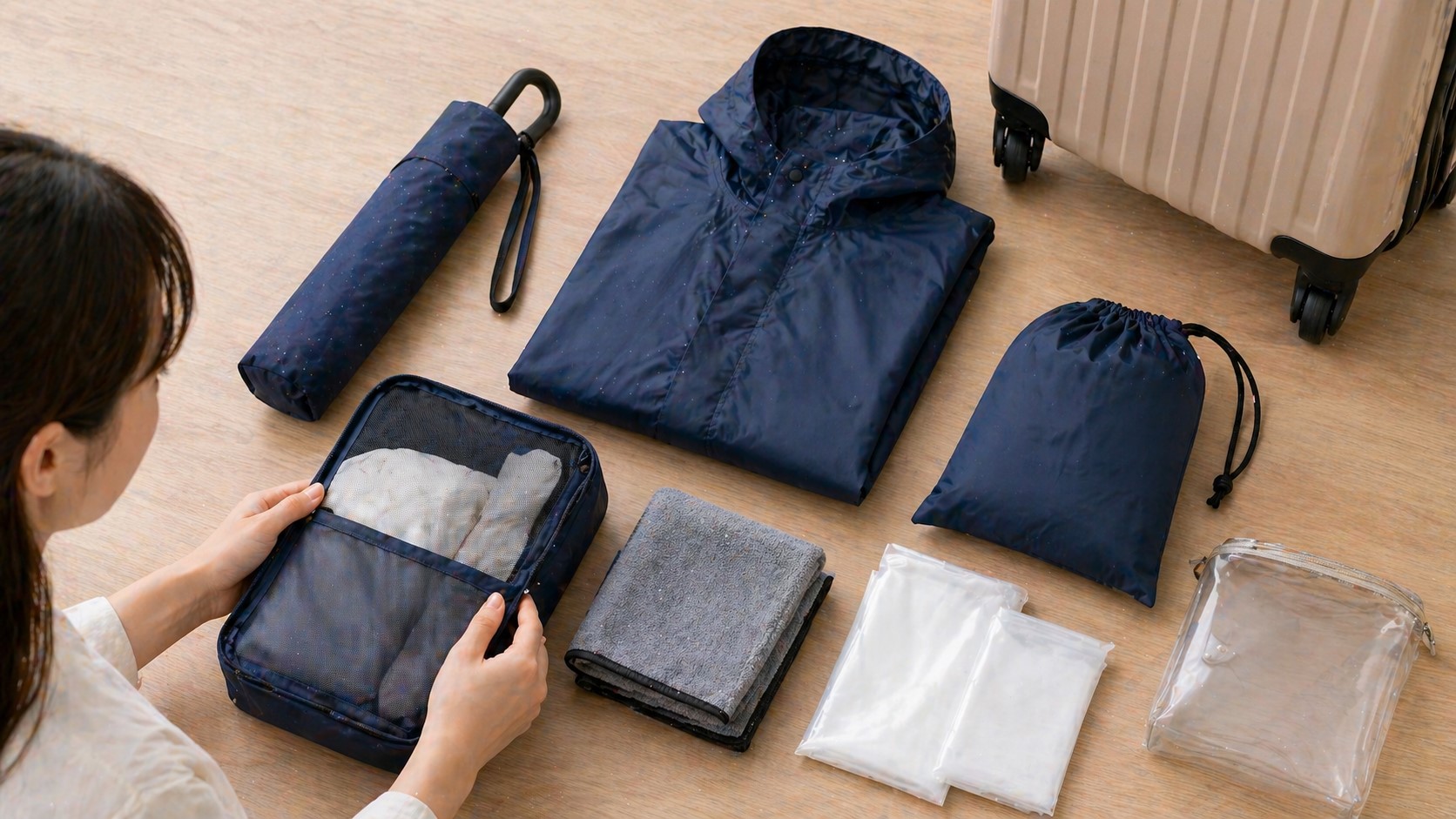 国内旅行でおすすめの雨対策セット