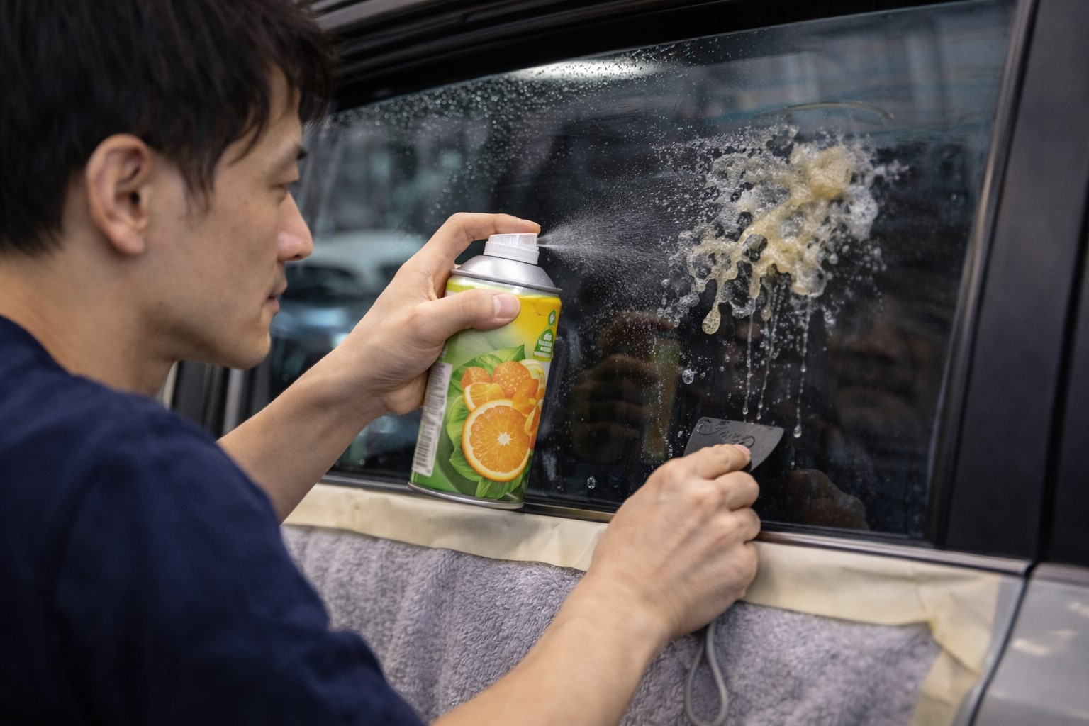 専用スプレーで糊を溶かす方法