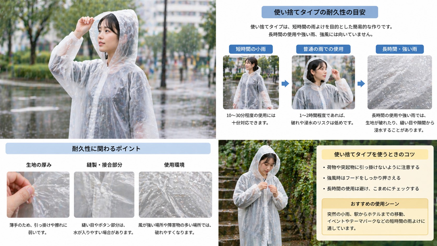 使い捨てタイプの耐久性