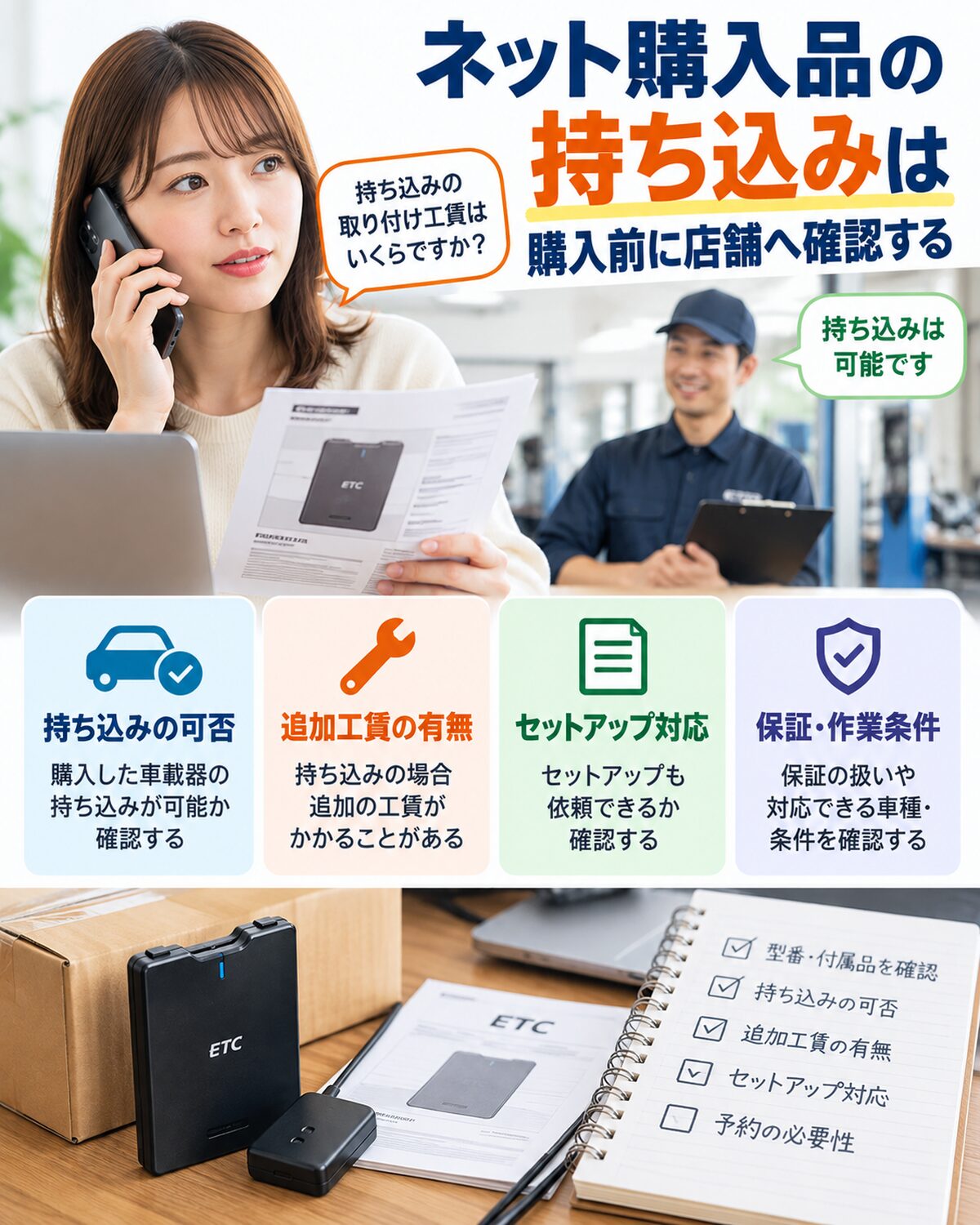 ネット購入品の持ち込みは購入前に店舗へ確認する