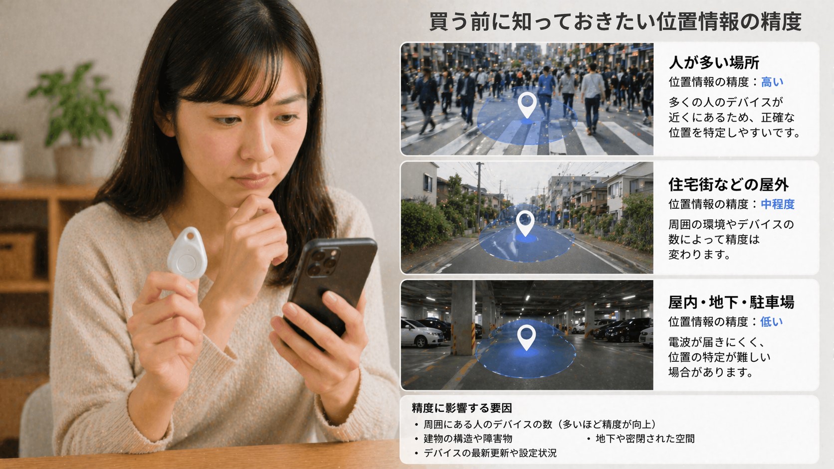 実際の位置情報の精度