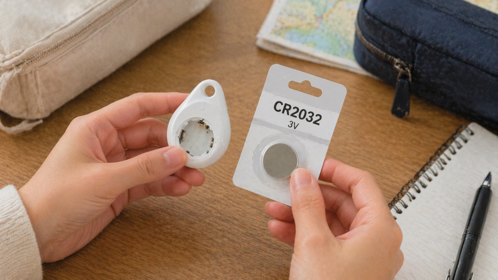 ボタン電池（別売）の準備