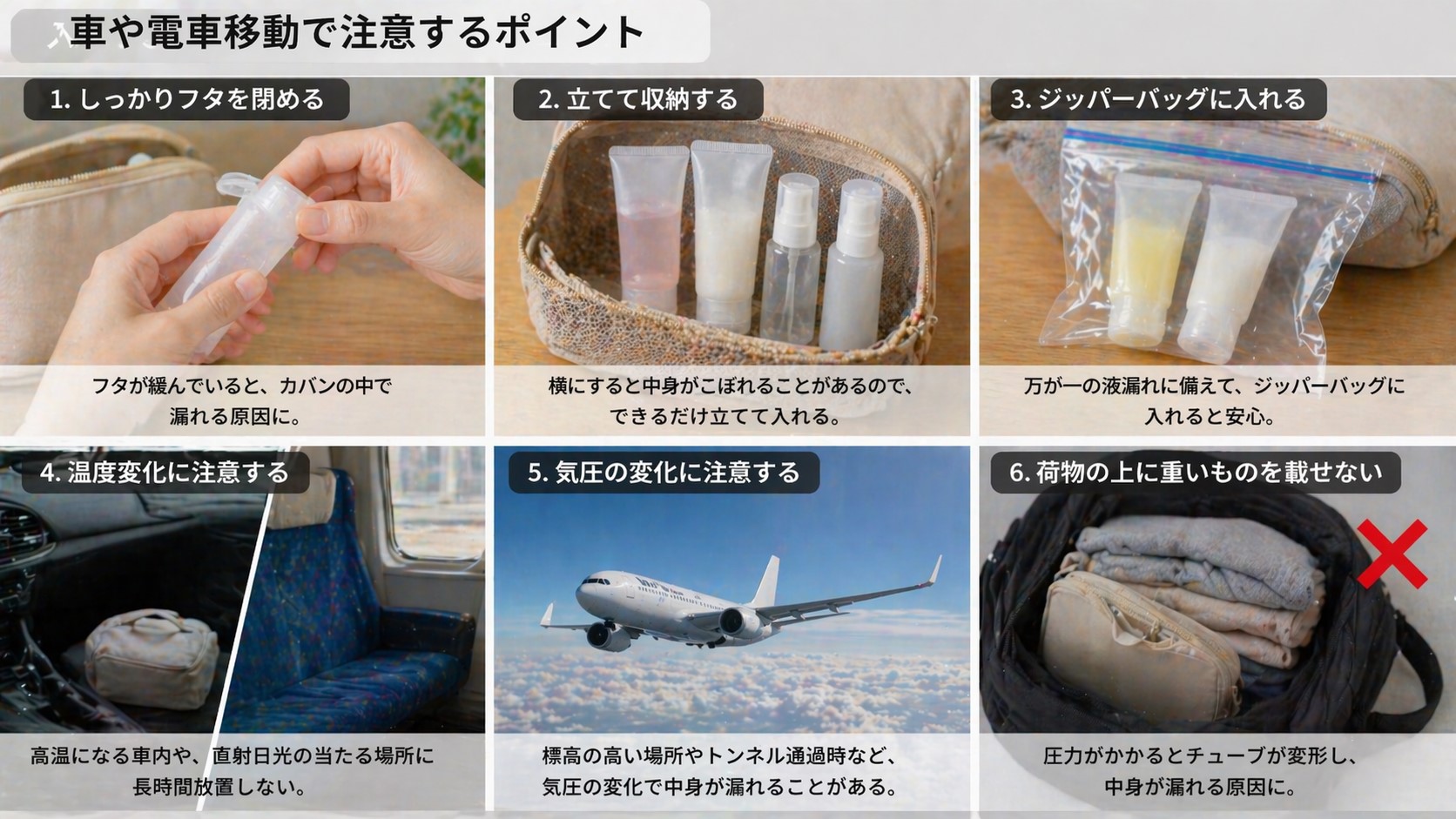 車や電車移動で注意するポイント