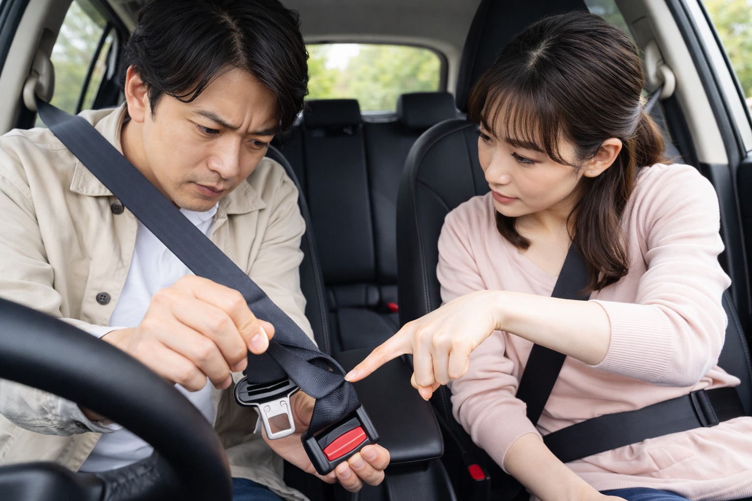 異物やベルトのねじれを確認