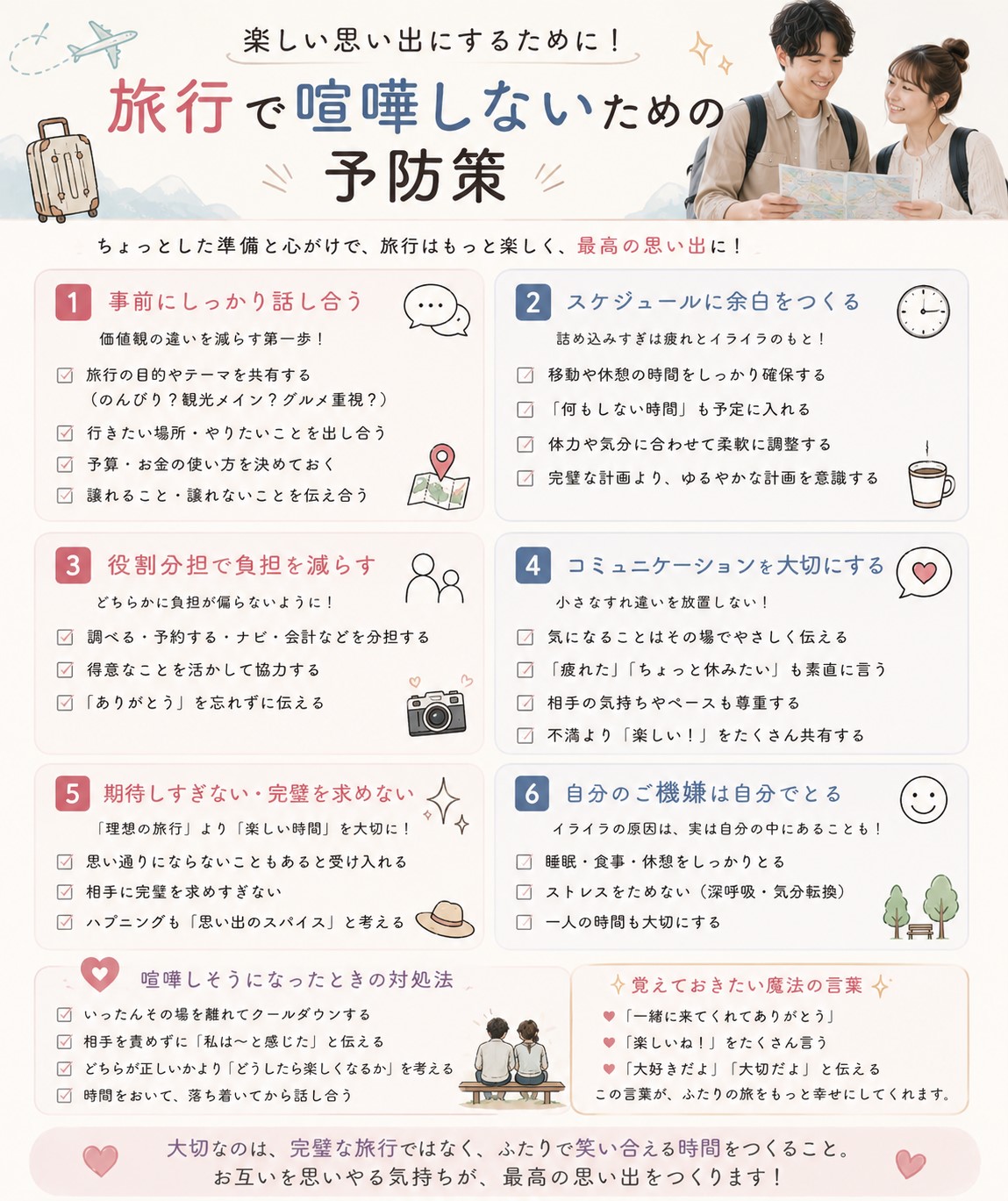 旅行で喧嘩しないための予防策