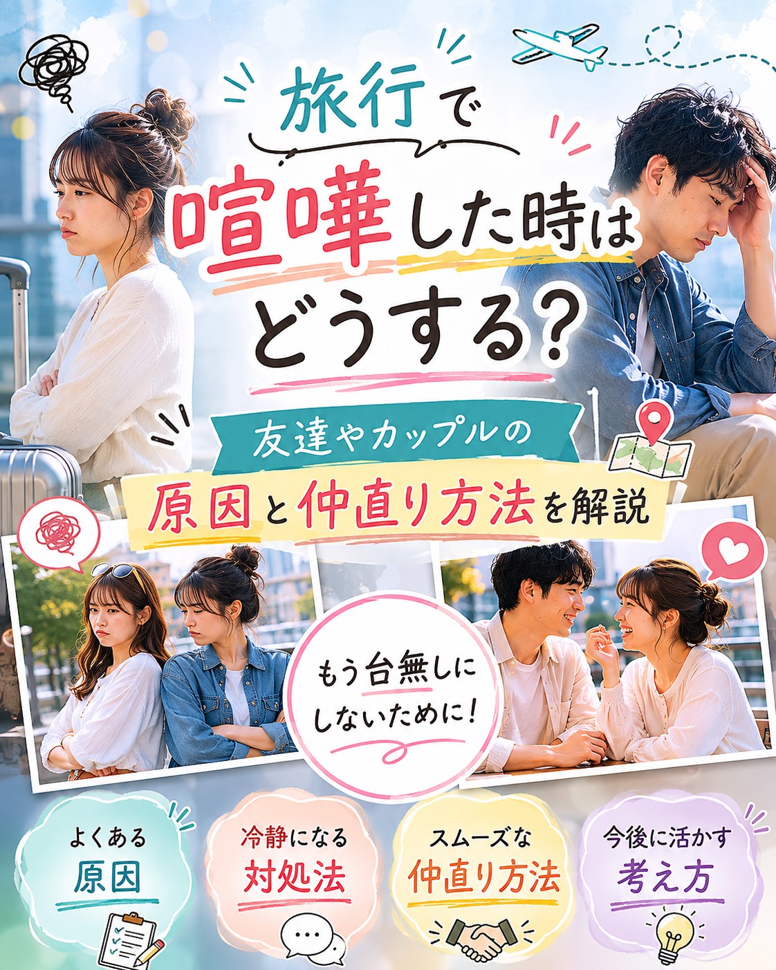 旅行で喧嘩した時はどうする？友達やカップルの原因と仲直り方法を解説