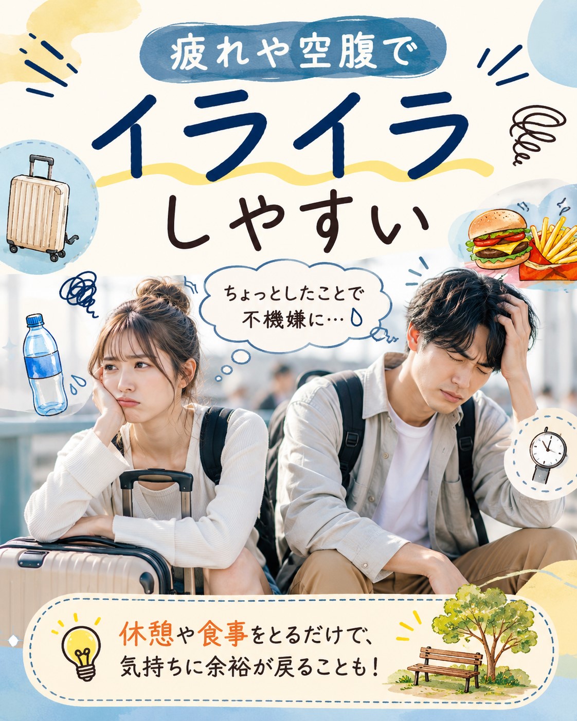 疲れや空腹でイライラしやすい