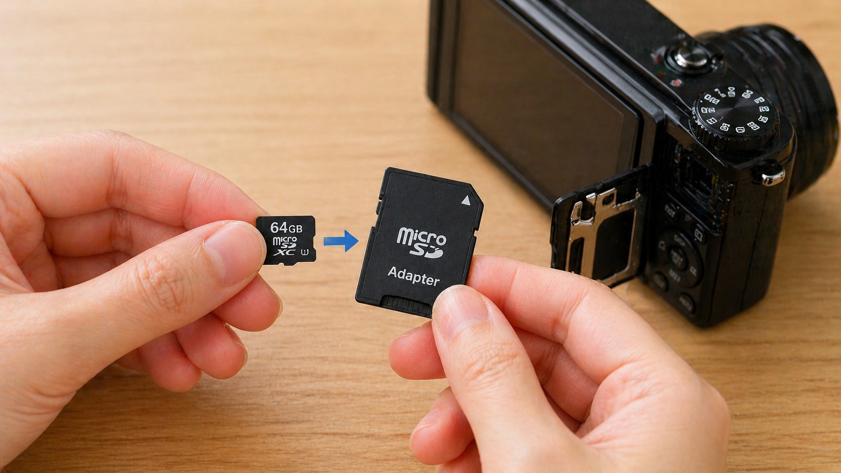 変換アダプターでデジカメにも