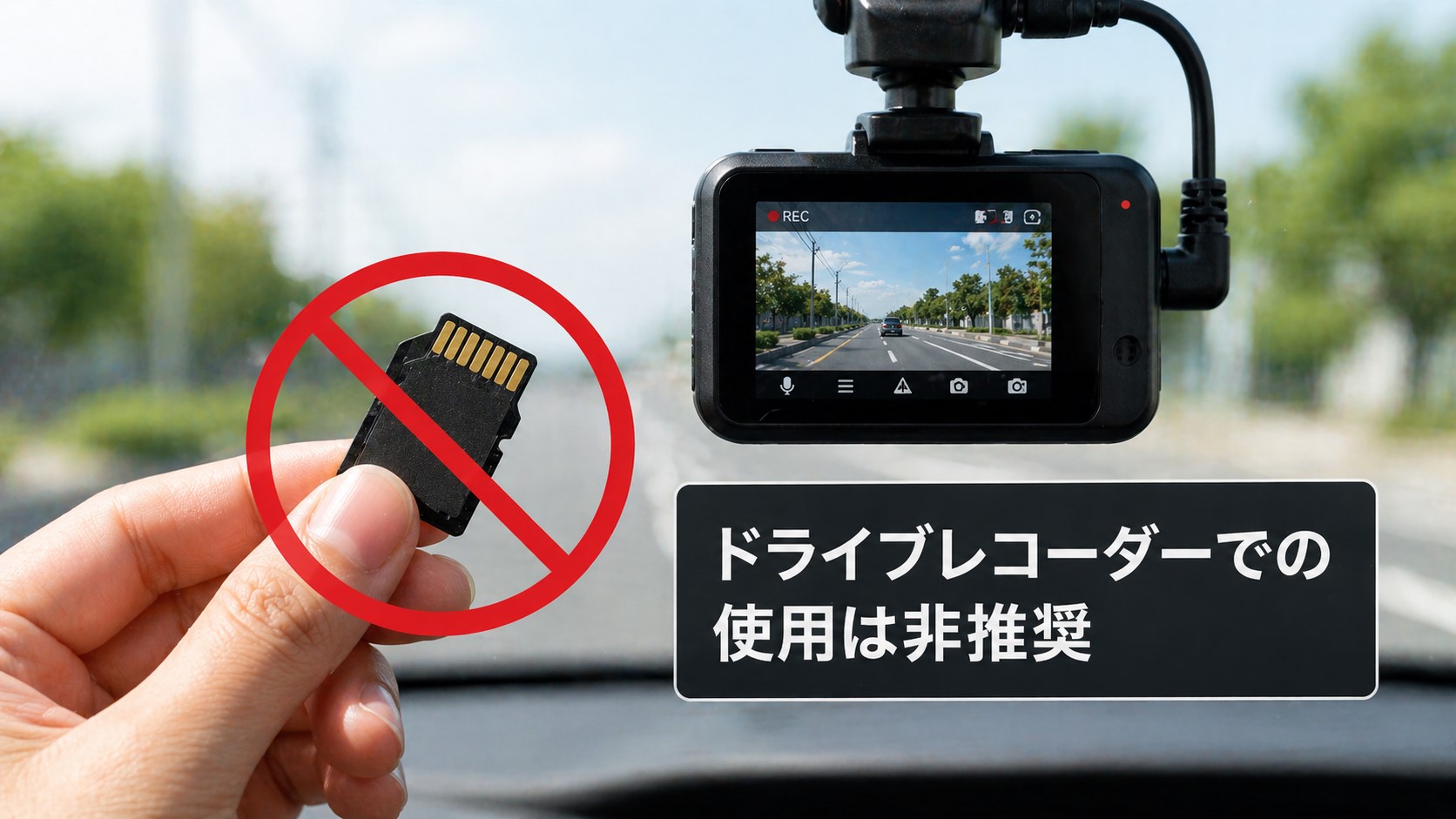 ドライブレコーダーでの使用は非推奨