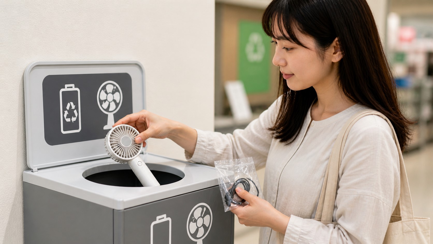 使用済み充電式ファンの正しい捨て方