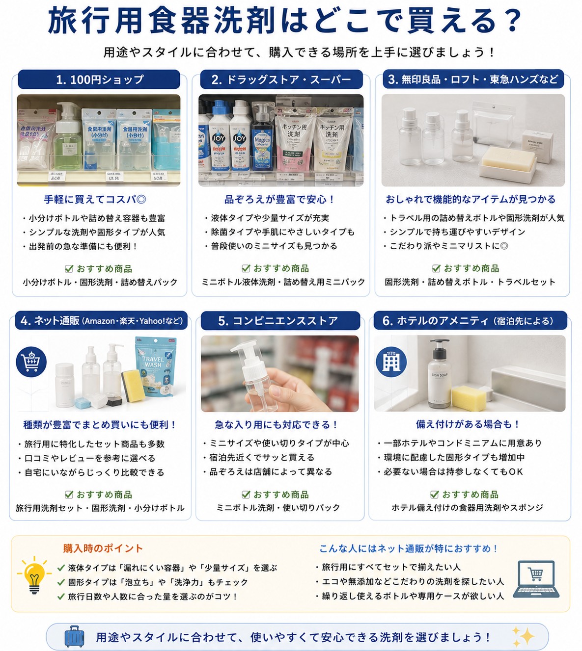 旅行用食器洗剤はどこで買える?