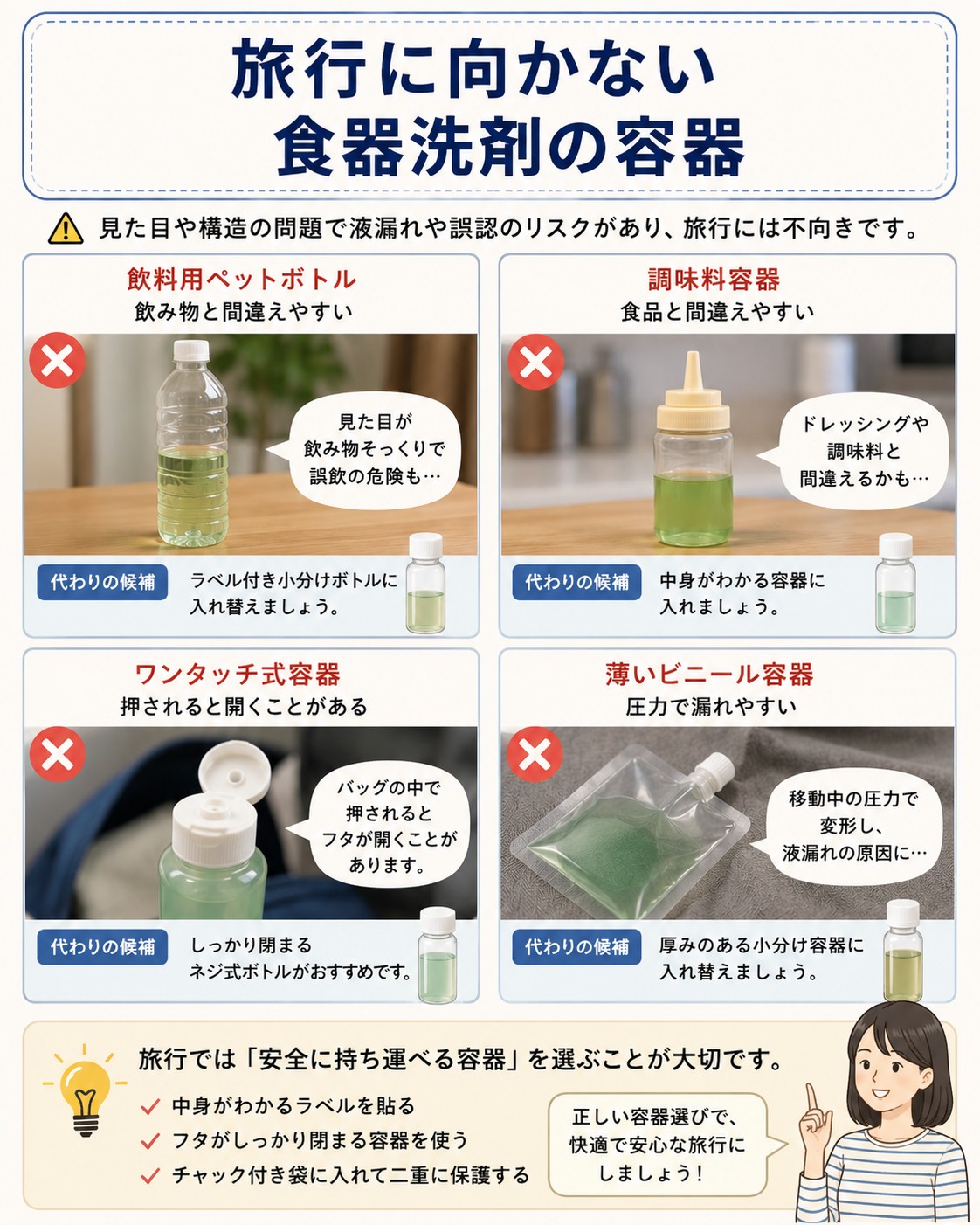 旅行に向かない食器洗剤の容器