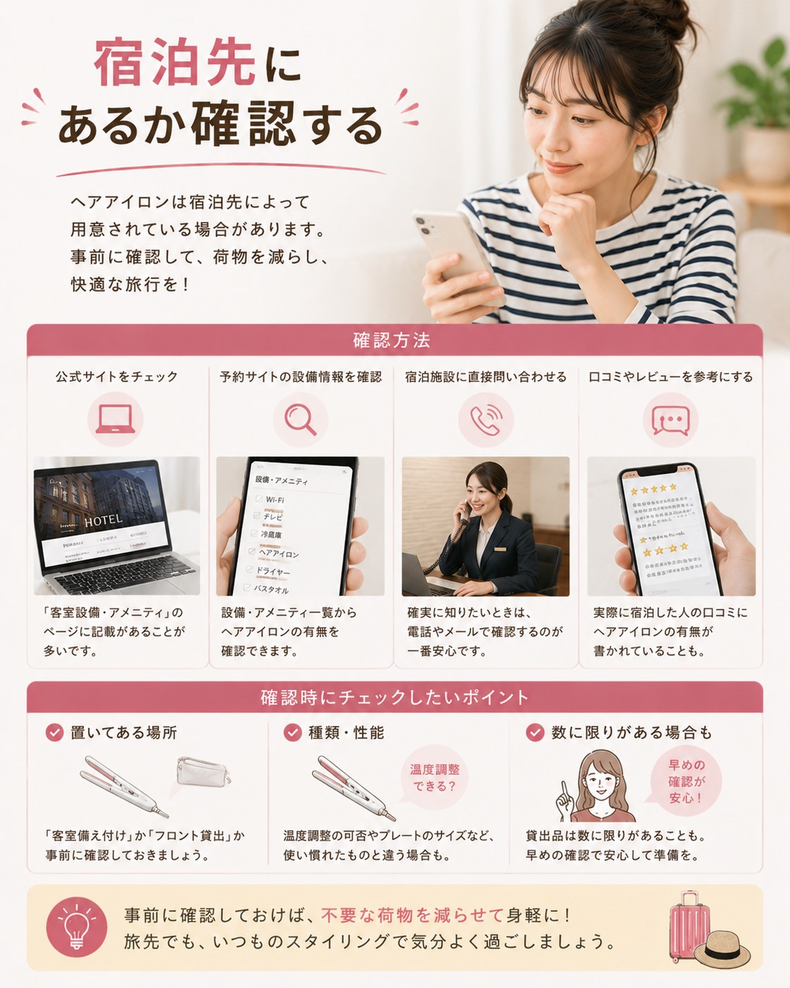宿泊先にあるか確認する