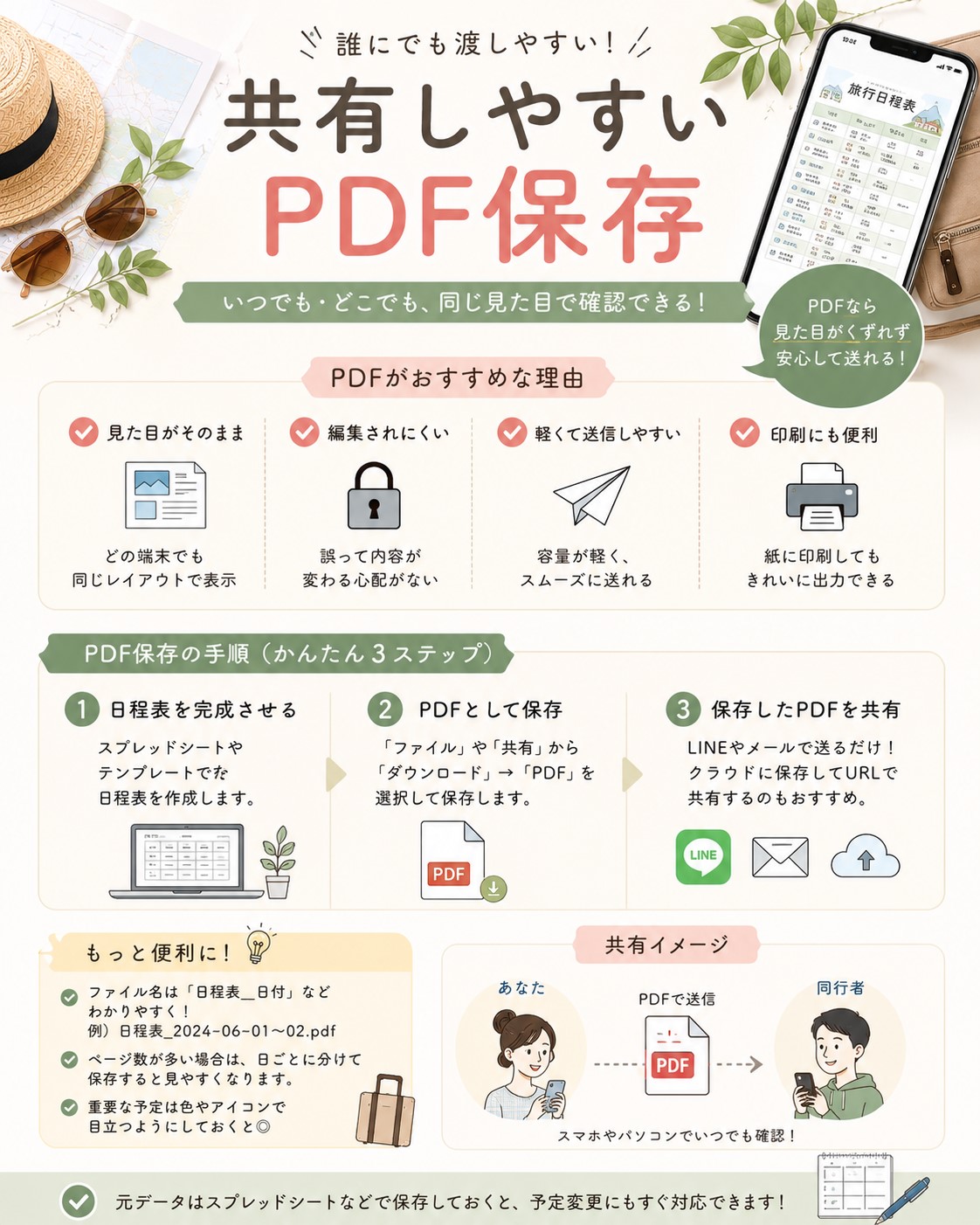 共有しやすいPDF保存