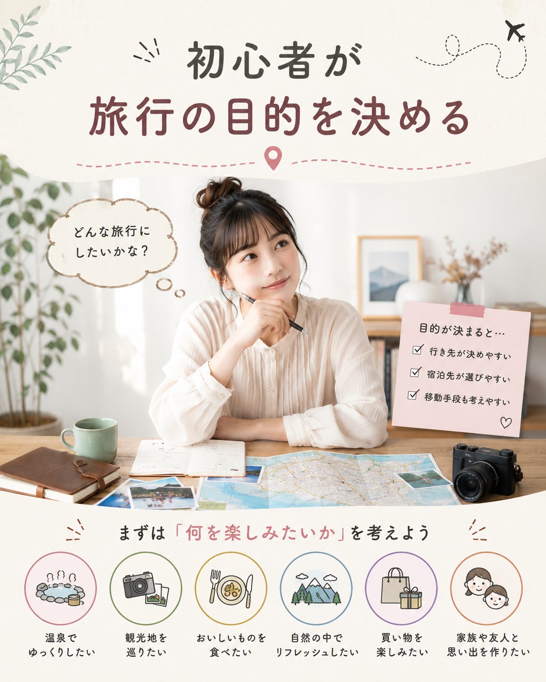 初心者が旅行の目的を決める