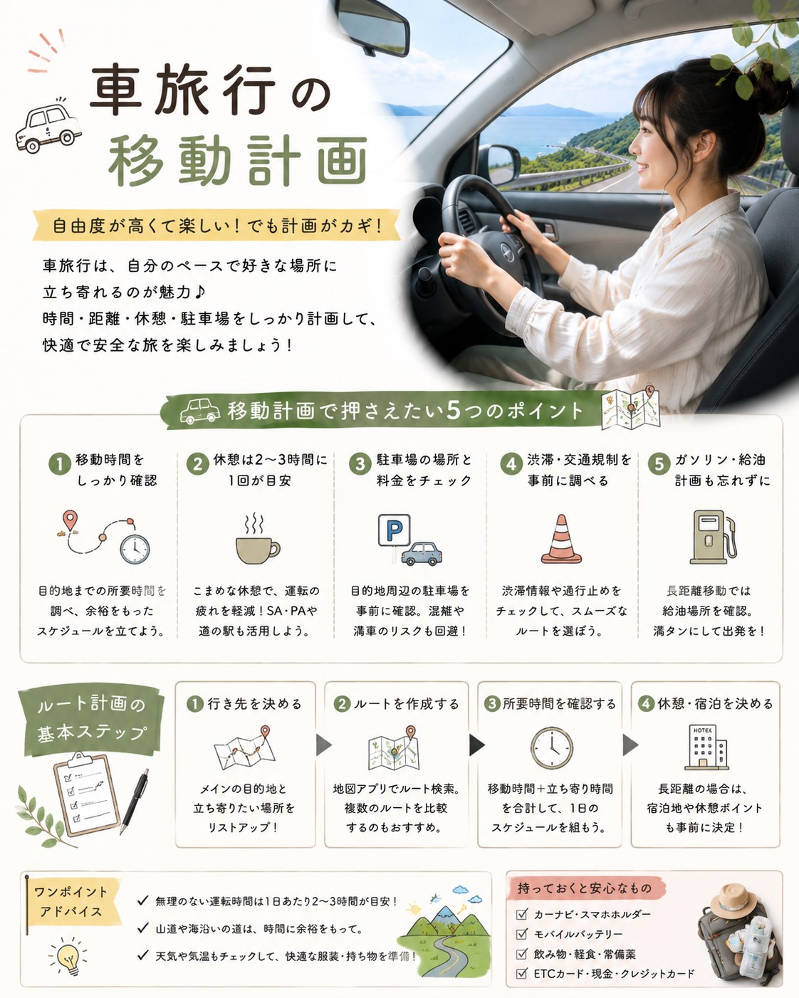 車旅行の移動計画
