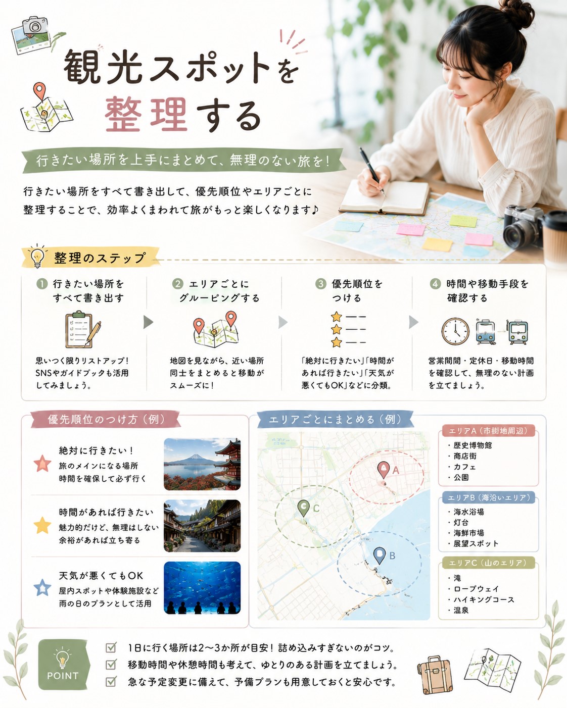 観光スポットを整理する
