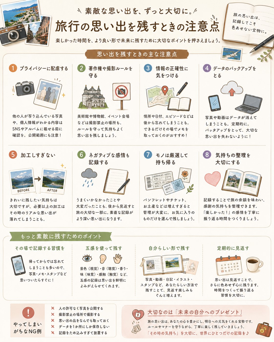 残し方で注意したいポイント
