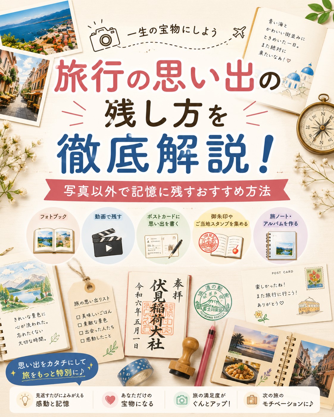 旅行の思い出の残し方10選!写真以外でも感動を残せる記録方法まとめ