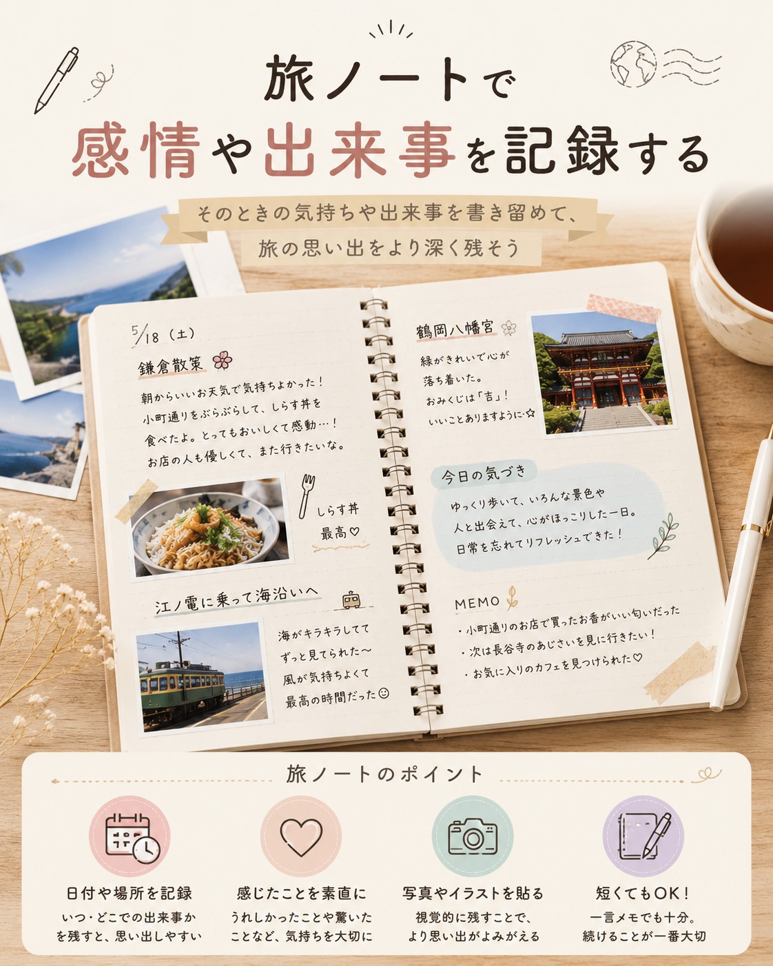 旅ノートで感情や出来事を記録する