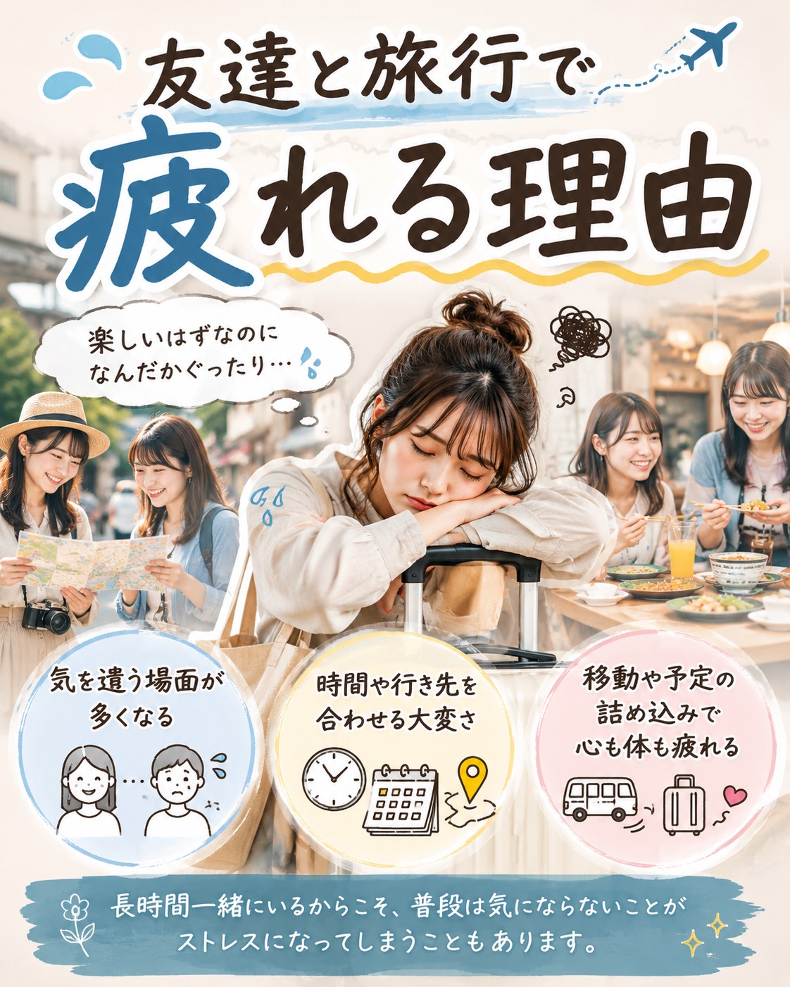 友達と旅行で疲れる理由