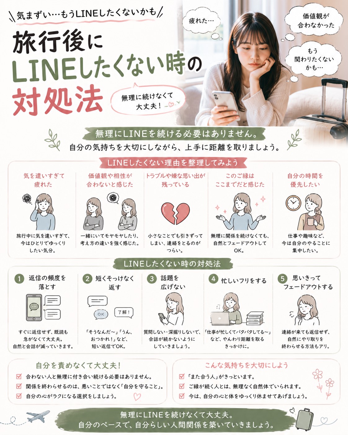 旅行後にLINEしたくない時の対処法